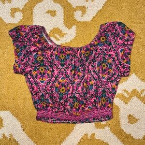 Mini Boden Pink Floral Crop Top